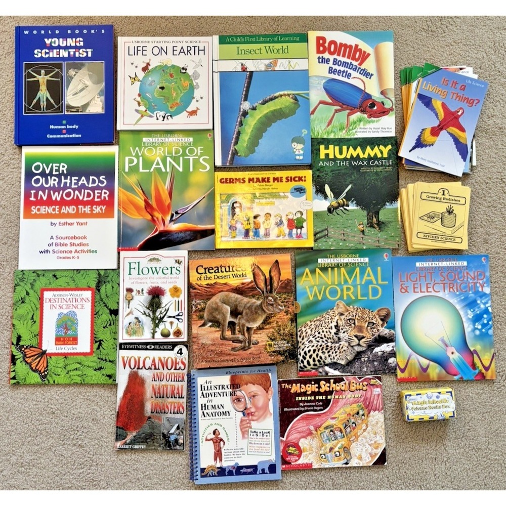 HUGE LOT of 55 Elementary Science Books Teacher Homeschool Readers Experiments